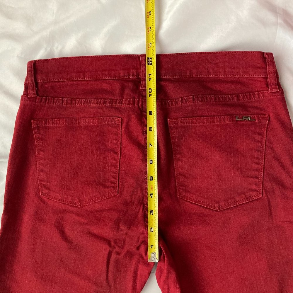 Lauren Jeans Co. Ralph Lauren Cranberry Red Petite Modern Straight Women 8P - Picture 11 of 12